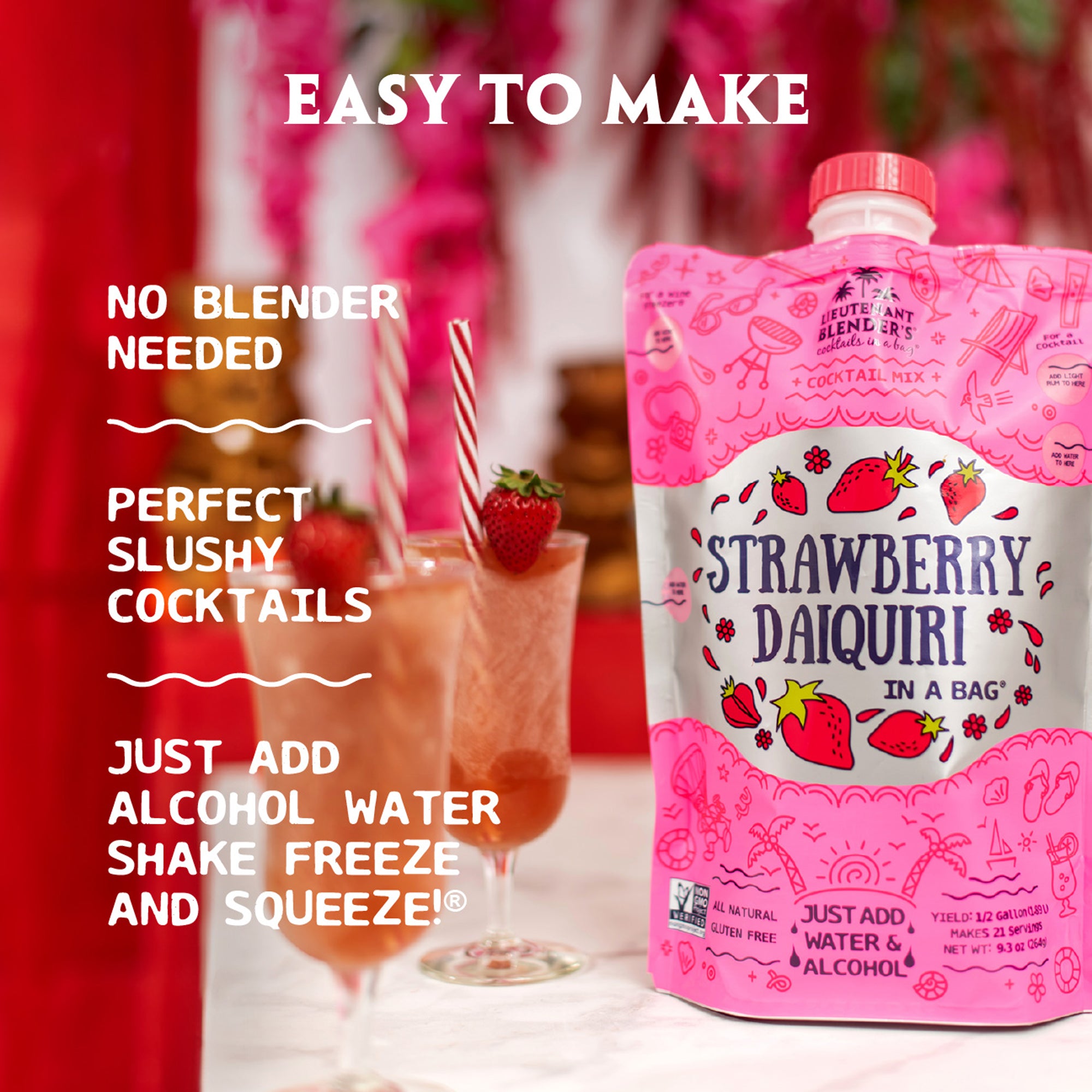 Strawberry Daiquiri - Cocktails in a Bag